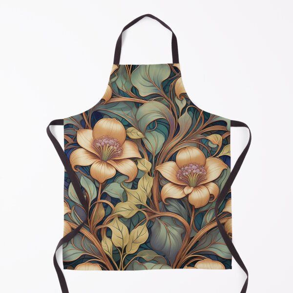 Item preview, Art Nouveau Golden Flowers Pattern designed and sold by Uday24.