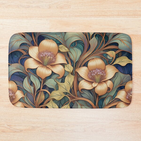 Item preview, Art Nouveau Golden Flowers Pattern designed and sold by Uday24.