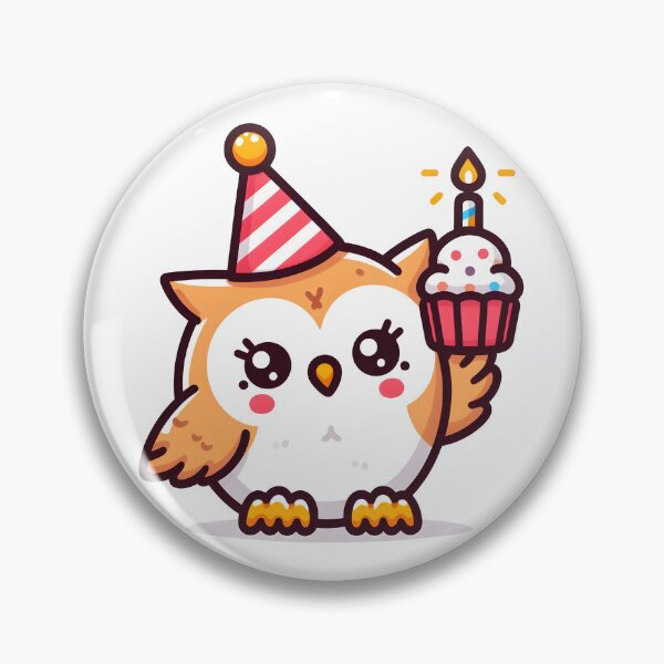 Item preview, Kawaii Owl With Party Hat designed and sold by CanvasCutie.