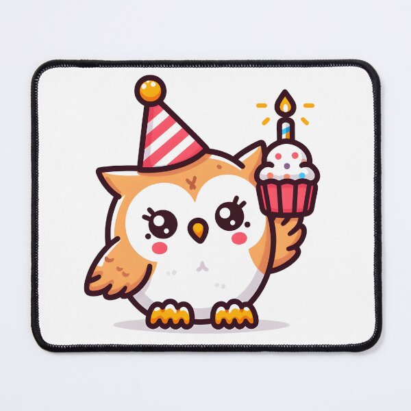 Item preview, Kawaii Owl With Party Hat designed and sold by CanvasCutie.