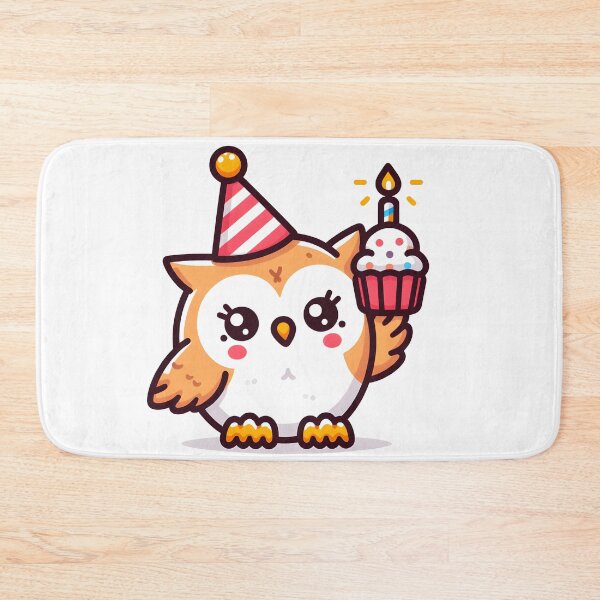 Item preview, Kawaii Owl With Party Hat designed and sold by CanvasCutie.