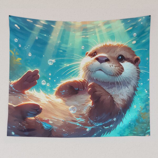 Item preview, Kawaii Anime Otter Diving designed and sold by TomFrontierArt.