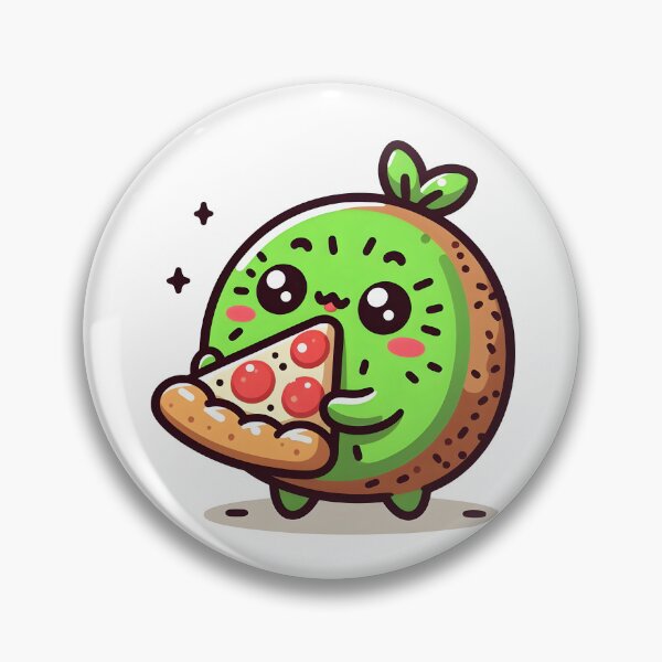 Item preview, Kawaii Kiwi With Pizza Slice designed and sold by CanvasCutie.