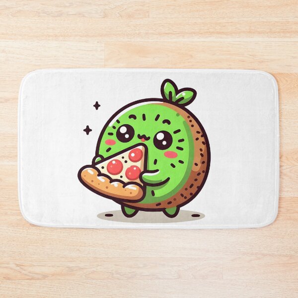 Item preview, Kawaii Kiwi With Pizza Slice designed and sold by CanvasCutie.