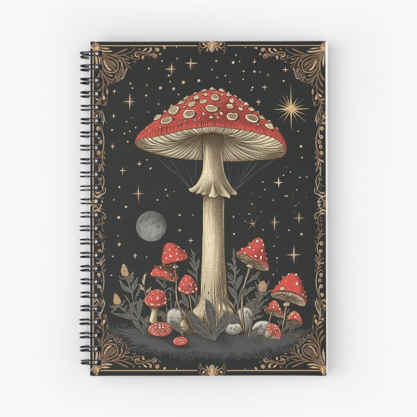 Item preview, Amanita Muscaria or Fly Agaric cluster in the night designed and sold by SacredRealmArt.