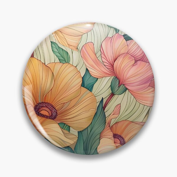 Item preview, Vibrant Peachy-Pink Florals designed and sold by Salty-Pixel.