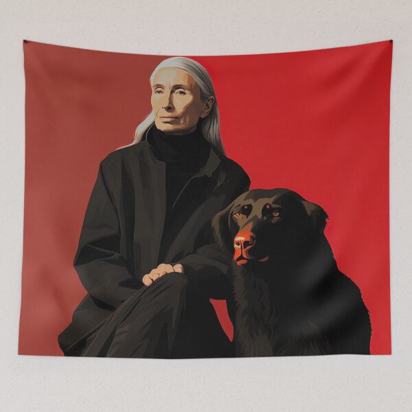Item preview, Jane Goodall | Red minimalism designed and sold by ComicsFactory.