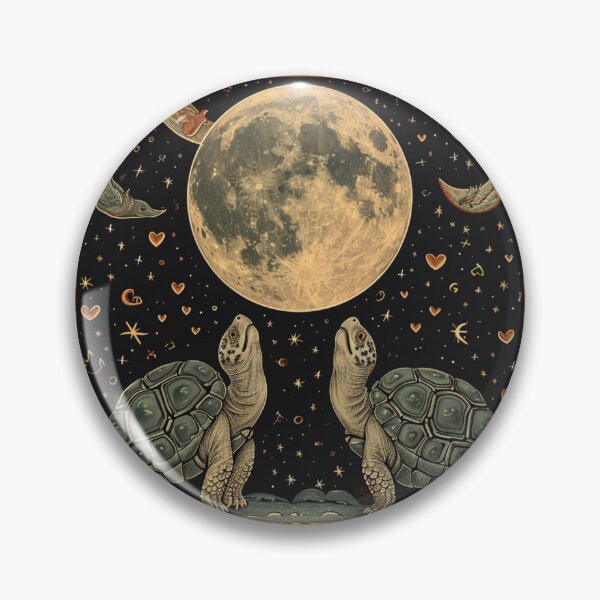 Item preview, Togetherness: Two Galapagos Tortoises Contemplate the Full Moon designed and sold by SacredRealmArt.