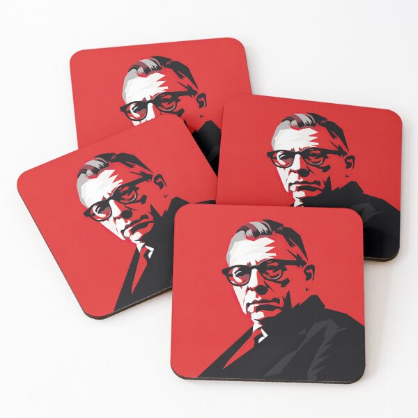 Item preview, Jean-Paul Sartre | Red minimalism designed and sold by ComicsFactory.
