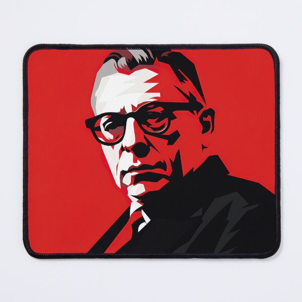 Item preview, Jean-Paul Sartre | Red minimalism designed and sold by ComicsFactory.