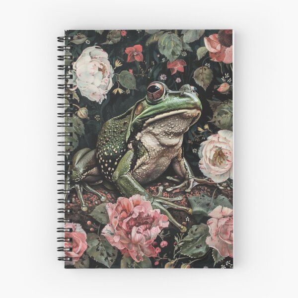 Item preview, Cottagecore Dark Academia William Morris Inspired Floral Frog Illustration designed and sold by FreeReyne.