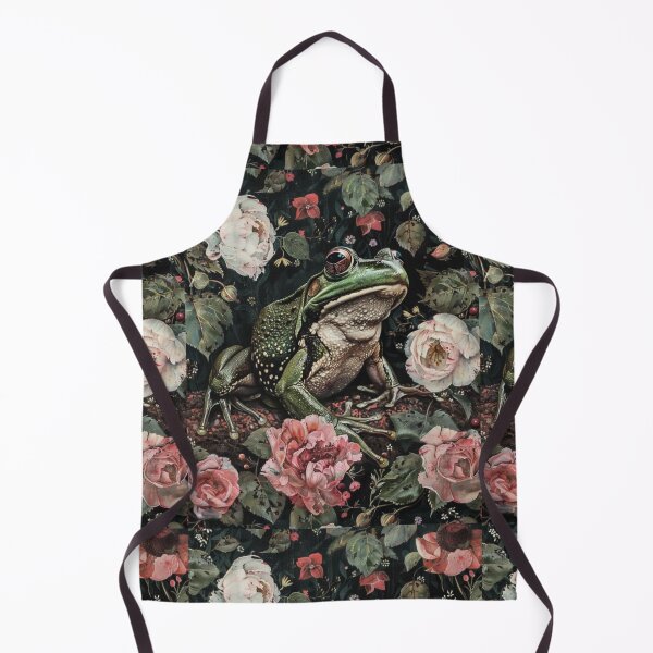 Item preview, Cottagecore Dark Academia William Morris Inspired Floral Frog Illustration designed and sold by FreeReyne.