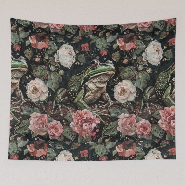 Item preview, Cottagecore Dark Academia William Morris Inspired Floral Frog Illustration designed and sold by FreeReyne.