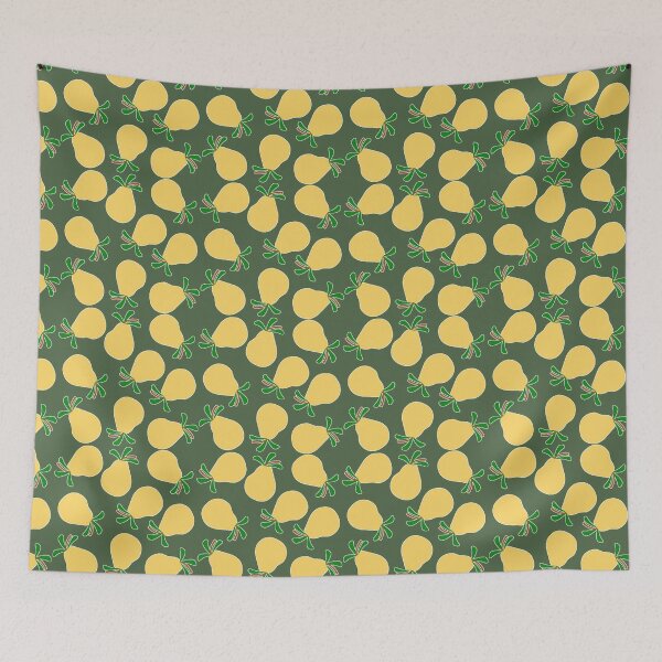 Item preview, It's all about the pears! Foodie Fashion with Yellow Pears on Muted Green designed and sold by IraNiva.