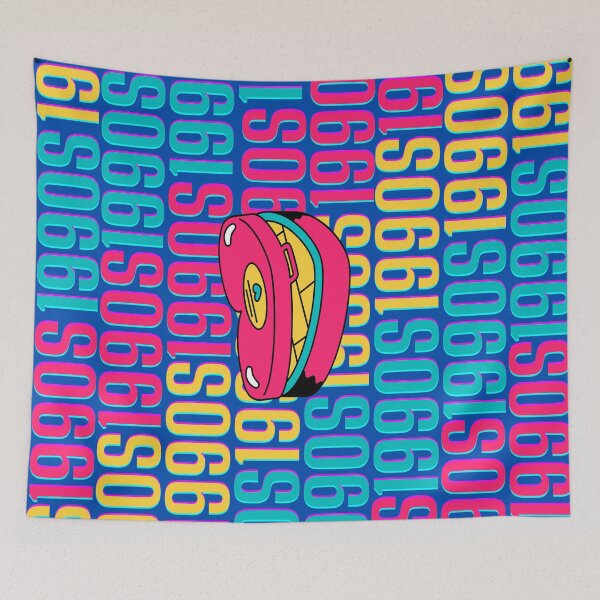 Item preview, 1990s retro design 26 - Dark Blue Background designed and sold by PunjabanJatti.