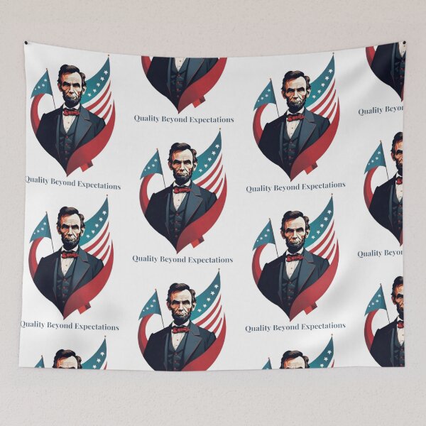 Item preview, Abraham Lincoln: A Patriotic Icon Holding the Flag of Unity designed and sold by HOMEDESIGNPRINT.