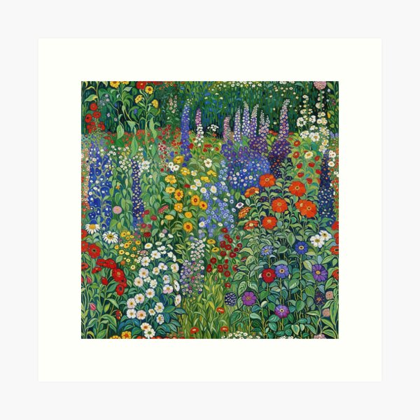 Vista previa del artículo con la obra «Jardín de flores de Gustav Klimt», diseñado y vendido por maniacfitness.