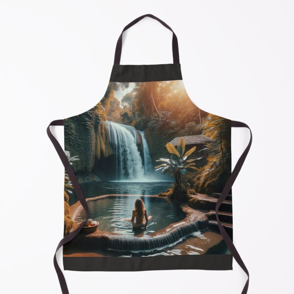 Item preview, Woman bathing in a warm spring under a waterfall in an exotic paradise designed and sold by AndreaMart.