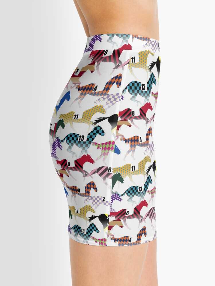 Alternate view of Off to the Horse Races Jockey Silks Pattern Mini Skirt