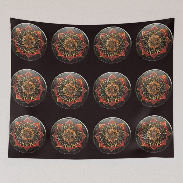 Item preview, Black and Red Mandala: Sacred Geometry Pattern designed and sold by Seedcap7.