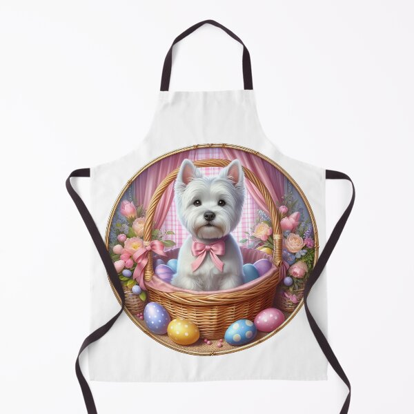 Item preview, Westie in an Easter basket with Easter eggs designed and sold by WarmAndWestie.