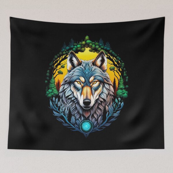 Item preview, Wolf in Circle of Trees, Ai Generated Art  designed and sold by ACC .