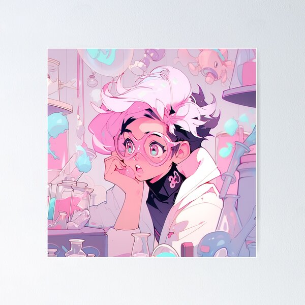 Item preview, Inquisitive Pastel Scientist Anime Girl designed and sold by bubblegoth.
