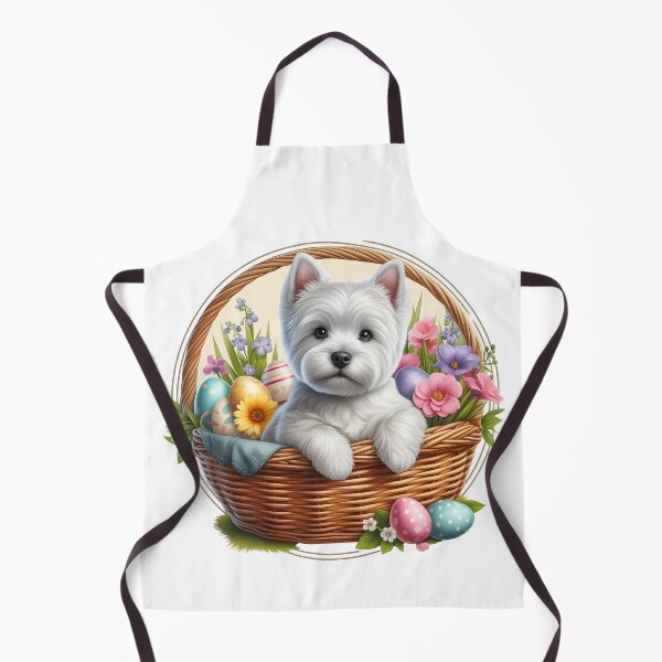 Item preview, Westie in an Easter basket with Easter eggs designed and sold by WarmAndWestie.