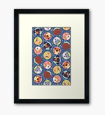 Dog Pattern - Blue 2 Framed Print