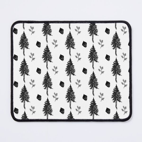Item preview, Seamless Pattern of Black Pine Trees, Twigs, and Acorns designed and sold by Yagmur Telorman Imir.