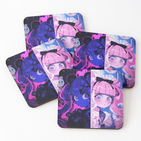 Item preview, Split Yandere Contrast Anime Girls designed and sold by bubblegoth.