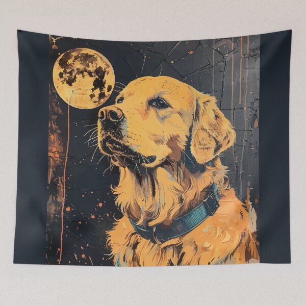 Item preview, Golden retriever dog grunge portrait designed and sold by etherElric.