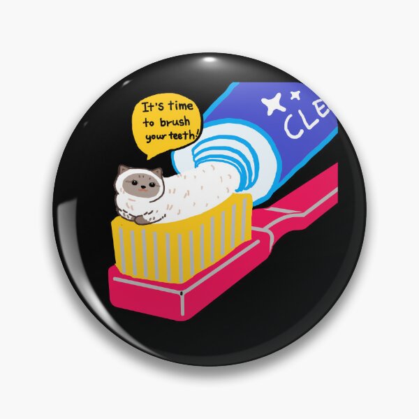 Item preview, time to brush your teeth, cat designed and sold by zzzozzo.