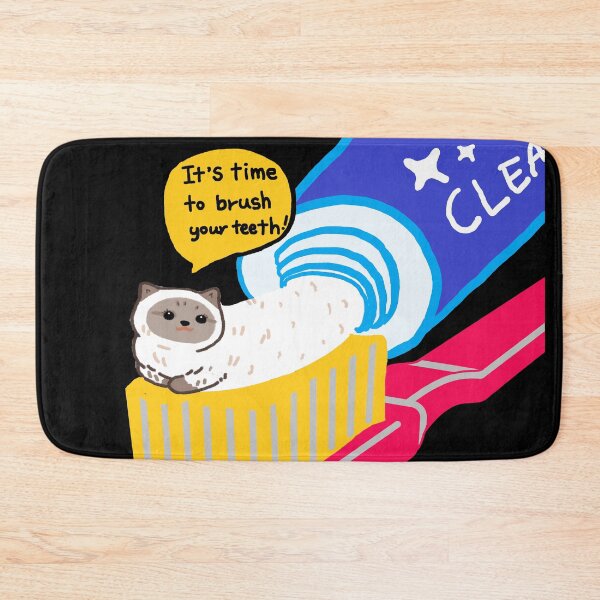 Item preview, time to brush your teeth, cat designed and sold by zzzozzo.