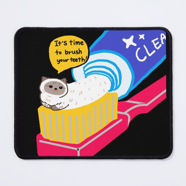 Item preview, time to brush your teeth, cat designed and sold by zzzozzo.