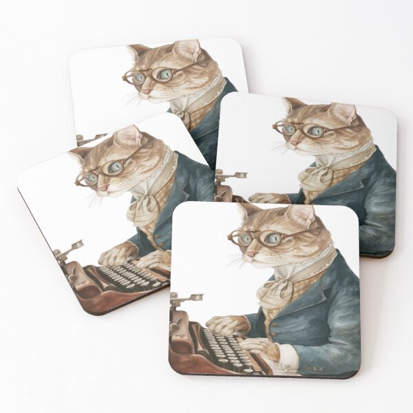 Item preview, "CAT TYPING WITH A TYPEWRITER". TYPIST CAT designed and sold by Obinne.