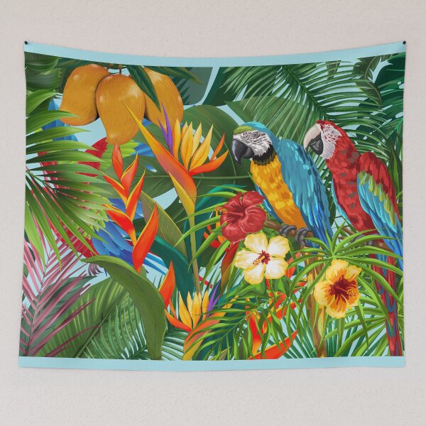 Item preview, Tropical macaw birds and plants designed and sold by BigfeetLittlepaws.