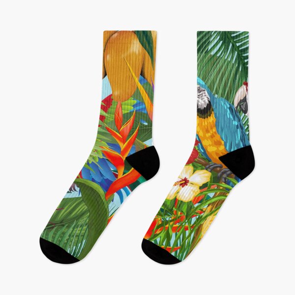 Item preview, Tropical macaw birds and plants designed and sold by BritishDelights.