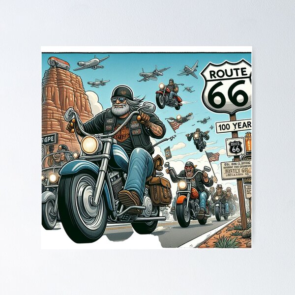 Item preview, Route 66 Motorcycle Riders 100 Year Centennial Design designed and sold by BattlefoxxEarth.