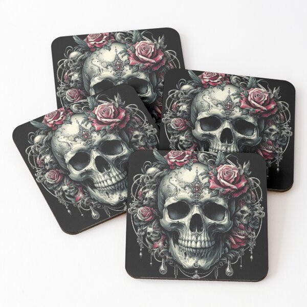 Item preview, Red Roses Skull designed and sold by Topmaxdesign.
