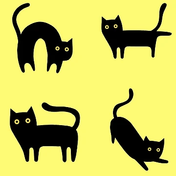 Artwork thumbnail, Black Cat Pattern by PatternInArt