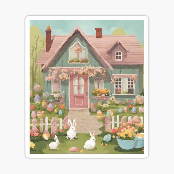Item preview, Cottagecore  2 - Easter Eggs and Bunnies 5 designed and sold by rylalgarra.