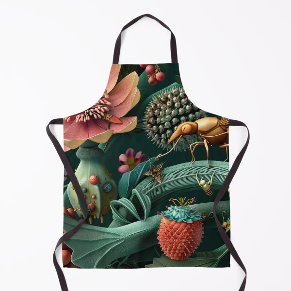 Item preview, 3d illustration, futuristic organic composition of imaginary flowers and robot insects. Wall decoration to print. designed and sold by David-CoBo.