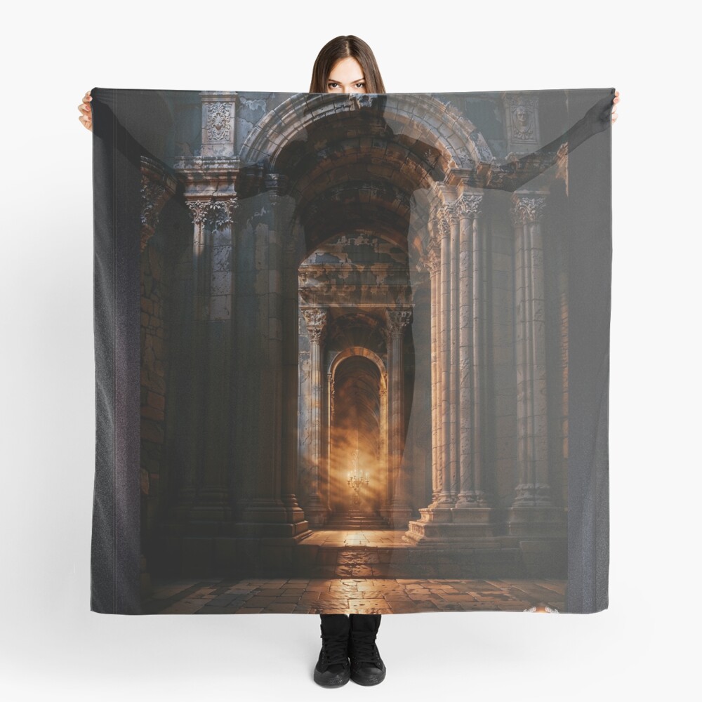 The Path Of Redemption Glorious AI Concept Art by Xzendor7 Decorative Ladies Scarf