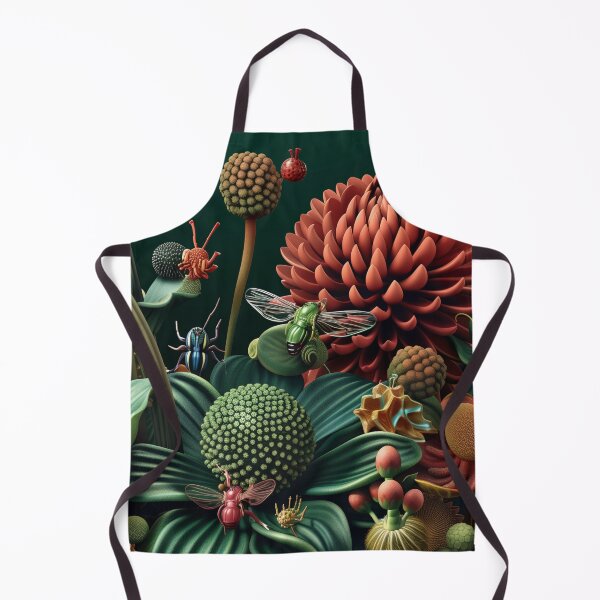 Item preview, 3d illustration, retro-futuristic organic composition of imaginary flowers and robot insects. Wall decoration to print. designed and sold by David-CoBo.