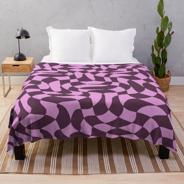 Item preview, Dark Purple and Pink Distorted Warped Checkerboard Pattern IV designed and sold by velvetearth.