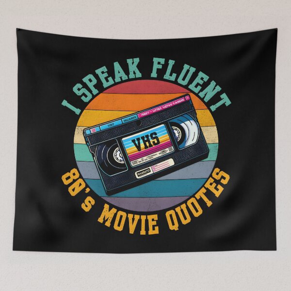 Item preview, Retro 80s Movie Quotes VHS Cassette Tape Design designed and sold by Unitepeople.
