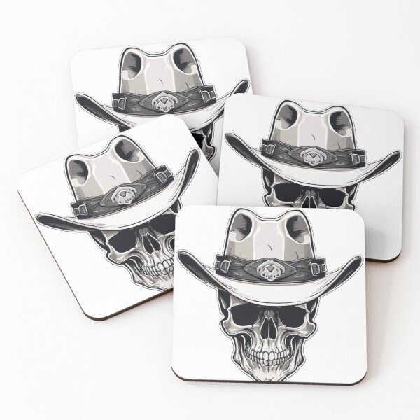 Item preview, black and white cowboy skull designed and sold by Catfighter.