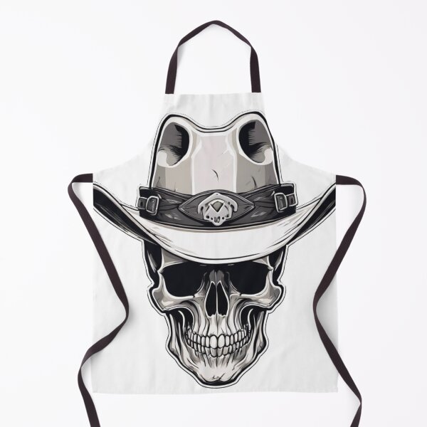 Item preview, black and white cowboy skull designed and sold by Catfighter.