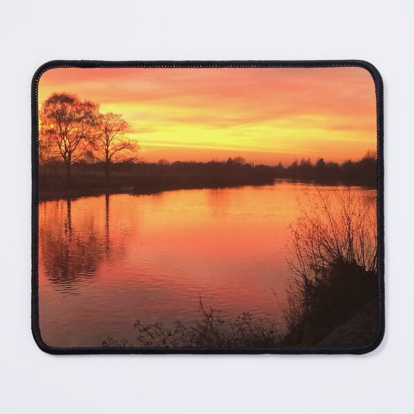 Item preview, Amazing red sunset over river. Near Trent Lock on Erewash canal. designed and sold by Running-Duck.
